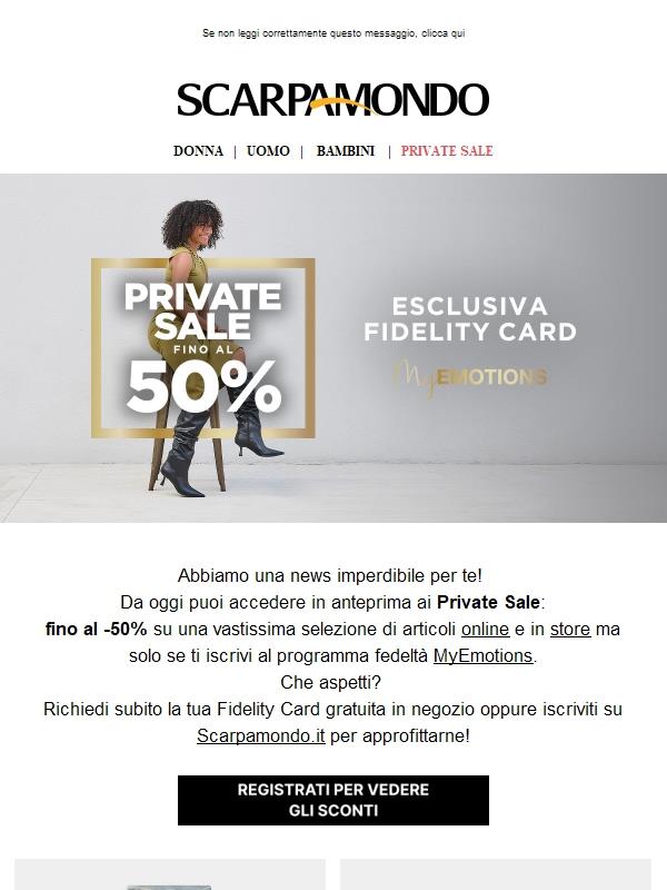 Private Sale: -50% online e in store! 🛍️