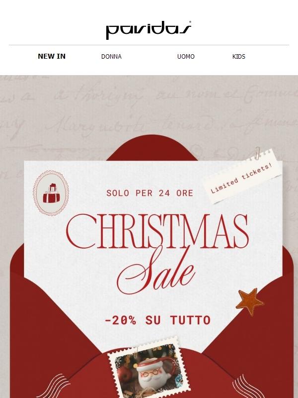 Solo per oggi: -20% su tutto!