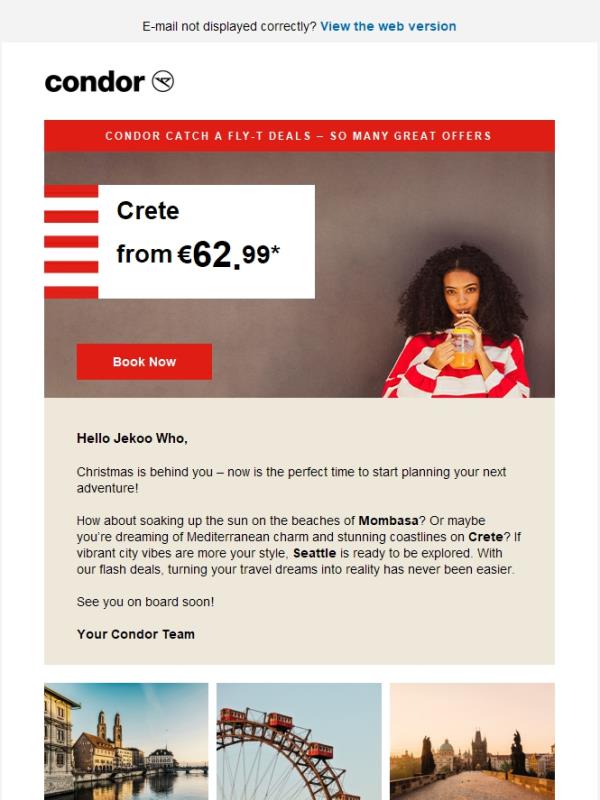 Save Big on Flights – Starting at Just €62.99