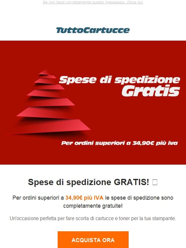🎄Non rimanere senza cartucce: SPEDIZIONE GRATIS da €34,90+iva su tuttocartucce.com