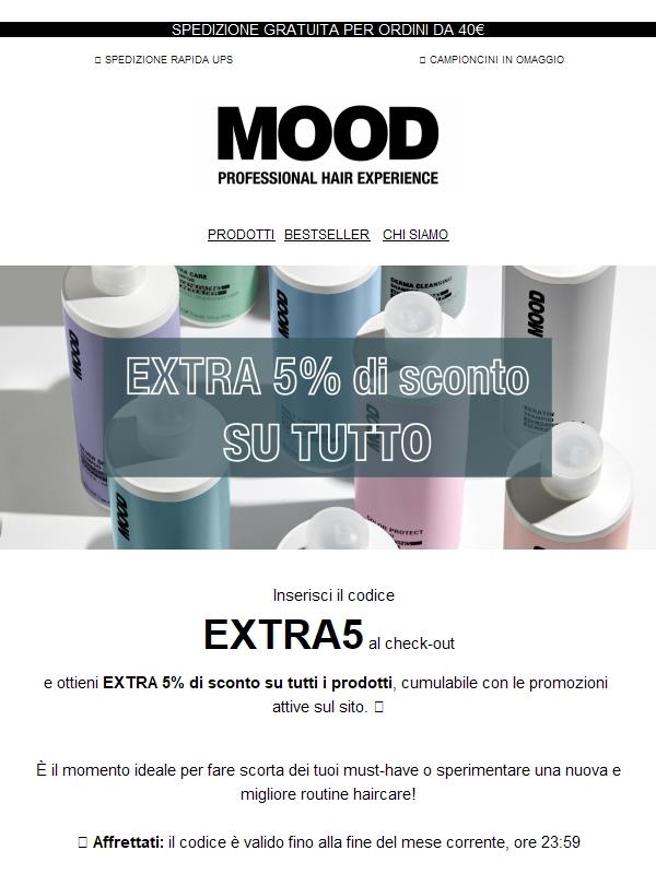 5% EXTRA cumulabile con le promozioni già attive!