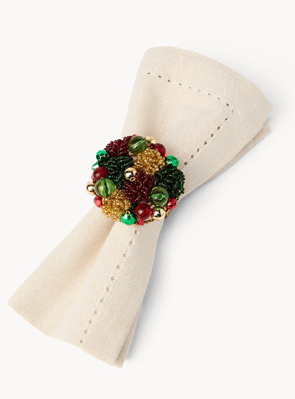 Set 4 portatovaglioli con perline