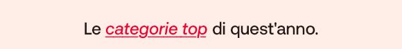 Testo su sfondo rosa: Le categorie top di quest'anno.