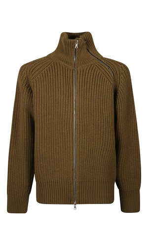 Monty full zip sweater with high collar