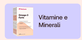&bdquo;Flacone Redcare Vitamina D3 800 I.U. Testo: &lsquo;Vitamine & Minerali&rsquo;. Sfondo lilla.&ldquo;