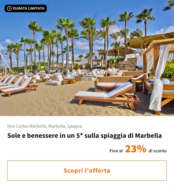 Sole e benessere in un 5* sulla spiaggia di Marbella