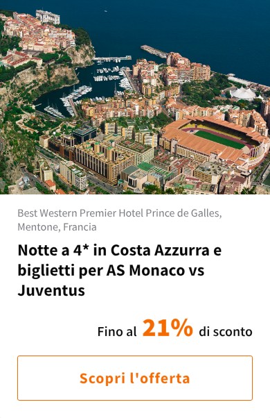 Notte a 4* in Costa Azzurra e biglietti per AS Monaco vs Juventus