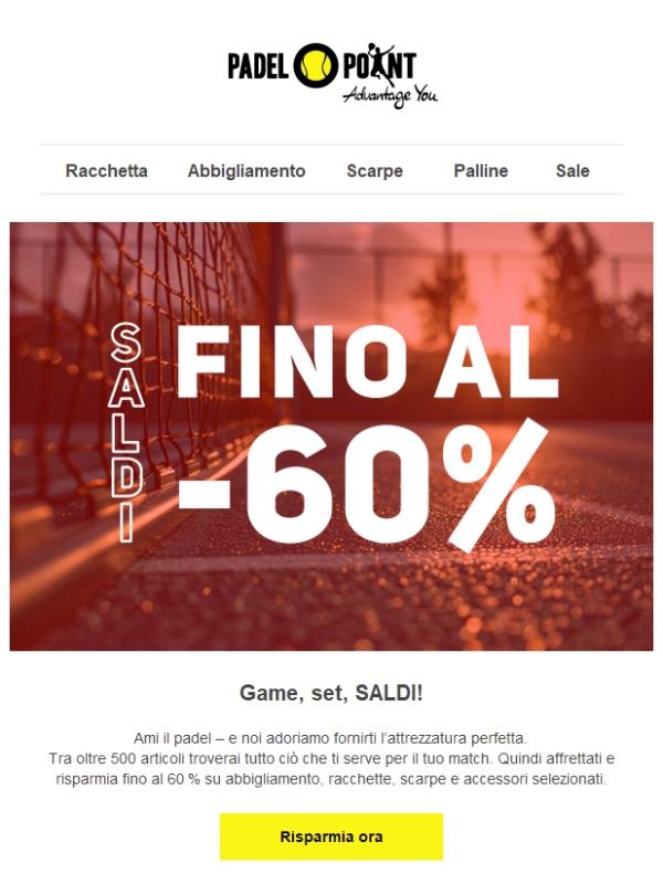 🔥 SALDI: fino al 60 % di sconto su racchette, outfit & co.