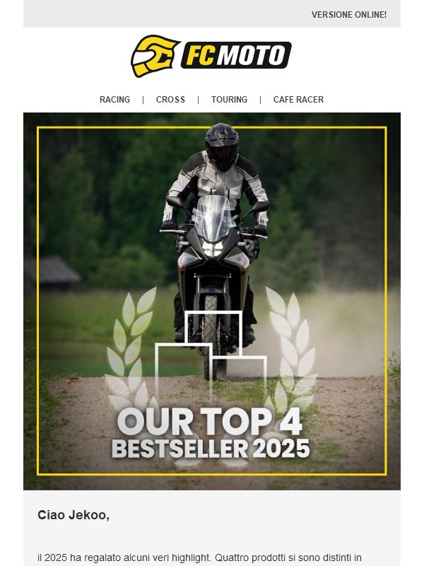 🏆 I nostri Top 4 bestseller del 2025