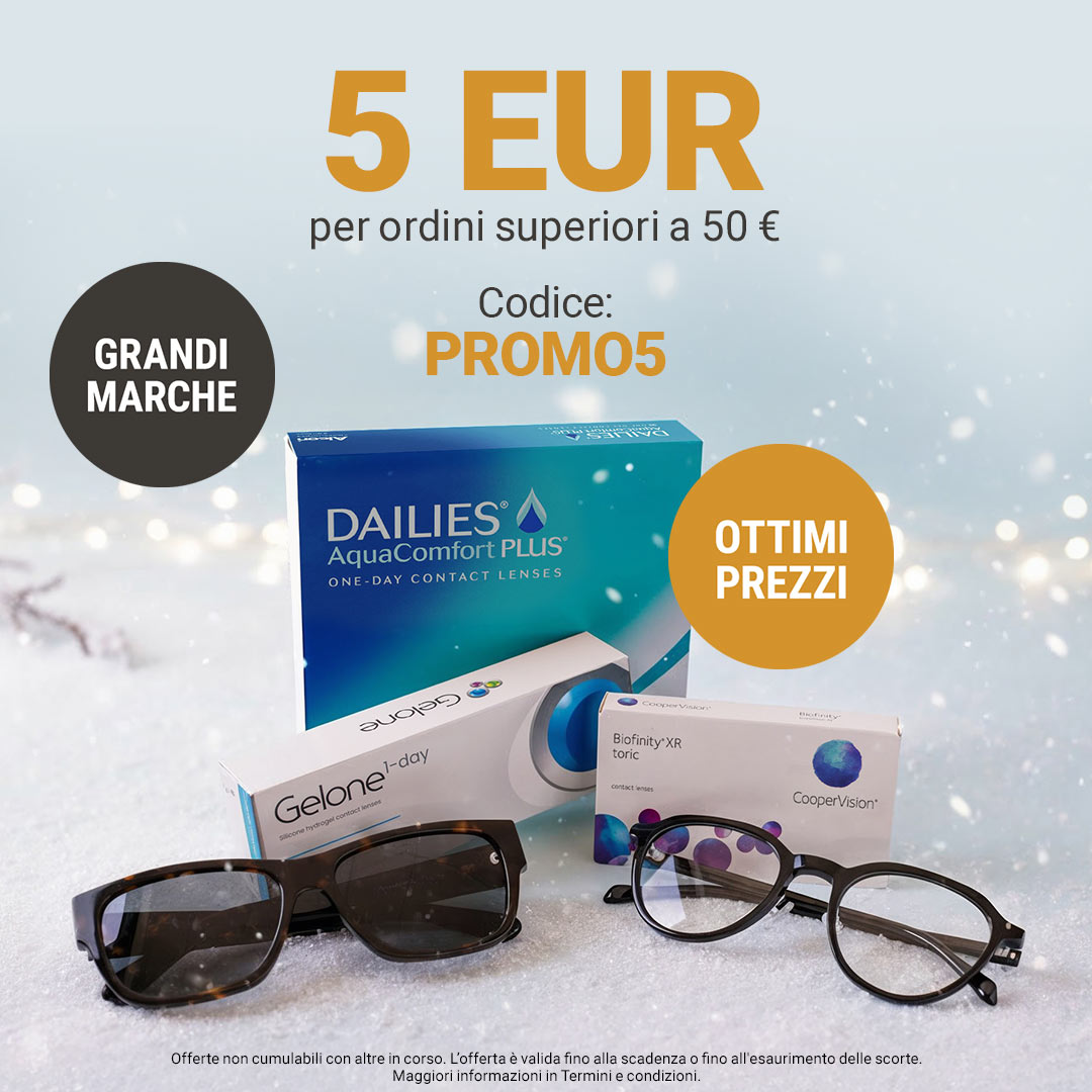 5 eur di sconto per ordini superiori a 50€. codice promo5