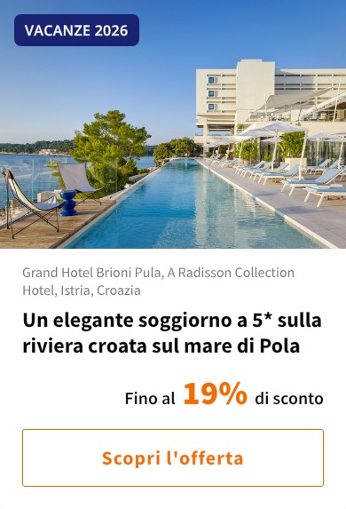Un elegante soggiorno a 5* sulla riviera croata sul mare di Pola
