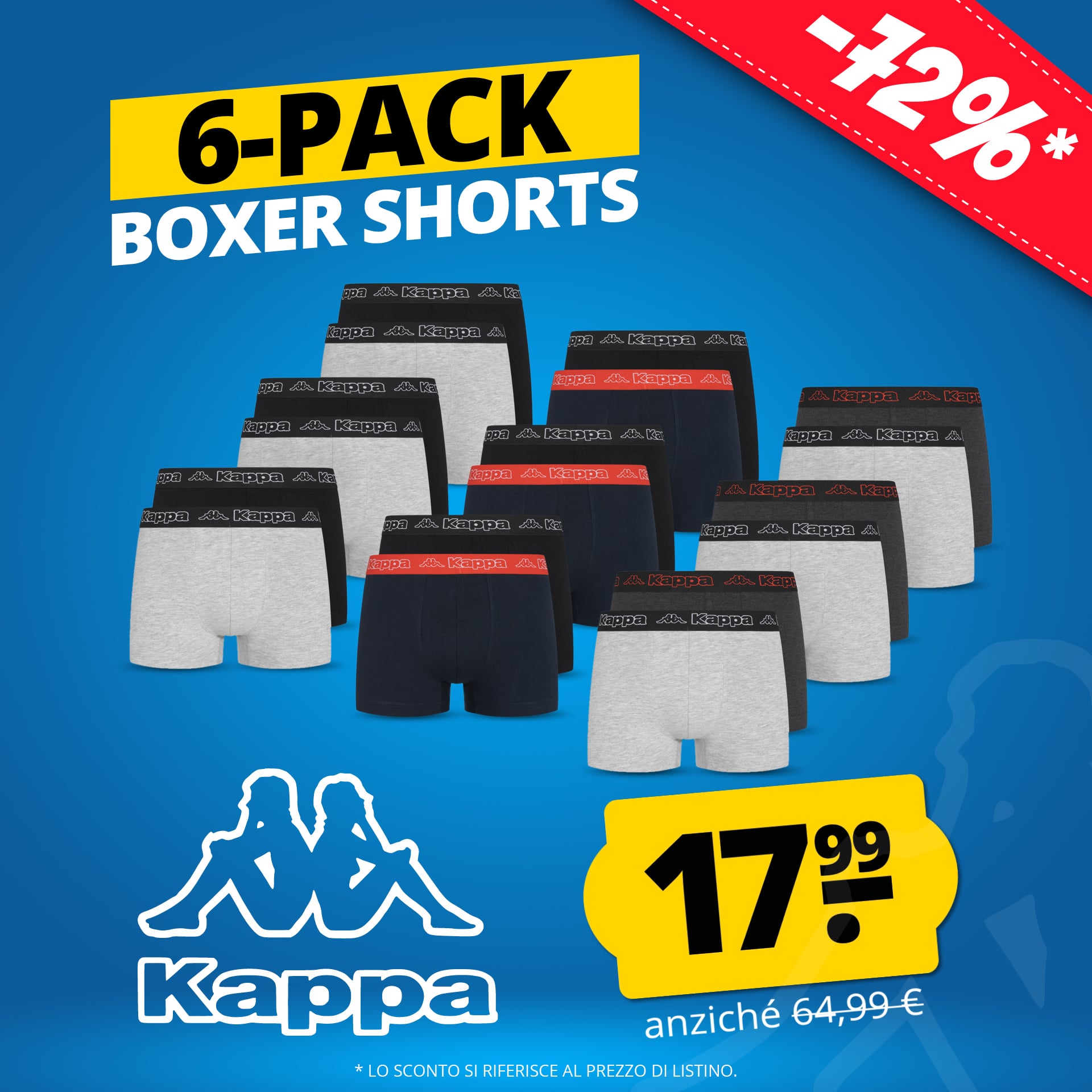 kappa iconic uomo boxer set da 6