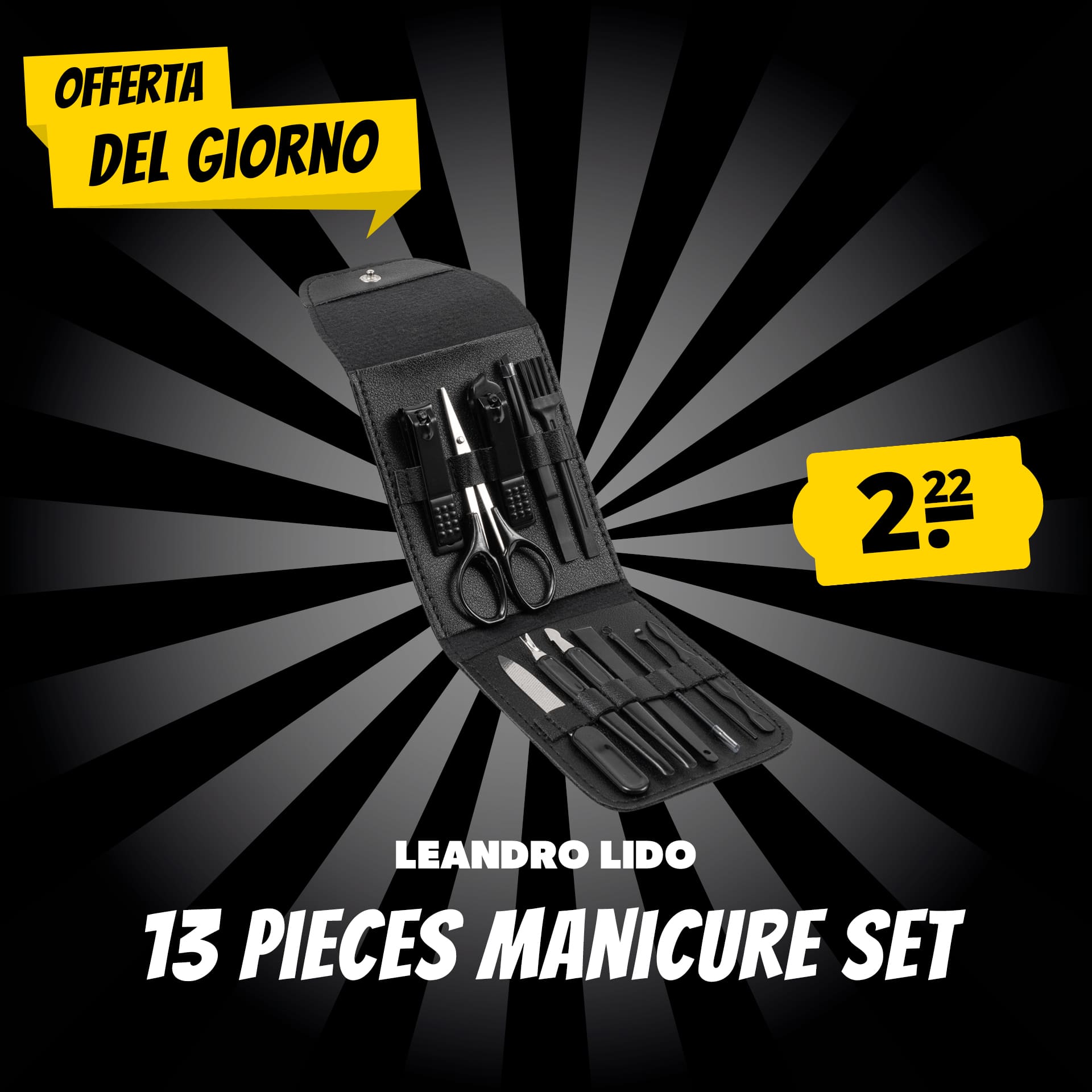 leandro lido monza manicure set 13 pezzi