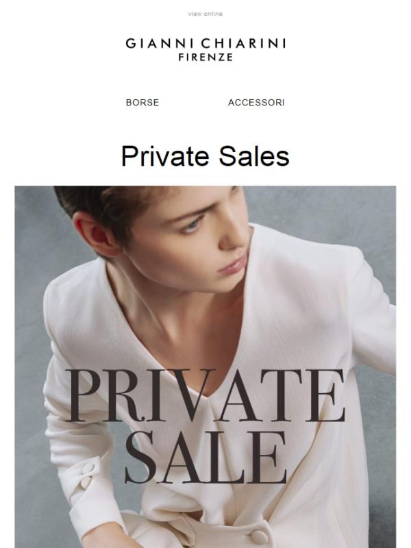 Non perderti gli esclusivi private sales dedicati a te