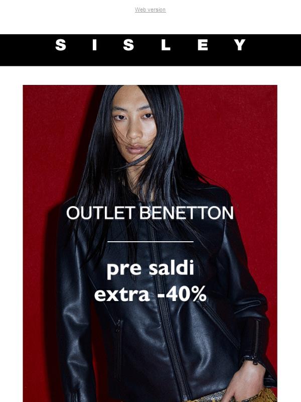 Partono i Pre Saldi: extra -40% su Outlet Benetton