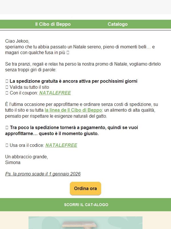 ⏰ Ultimi giorni: spedizione GRATIS su tutto il sito