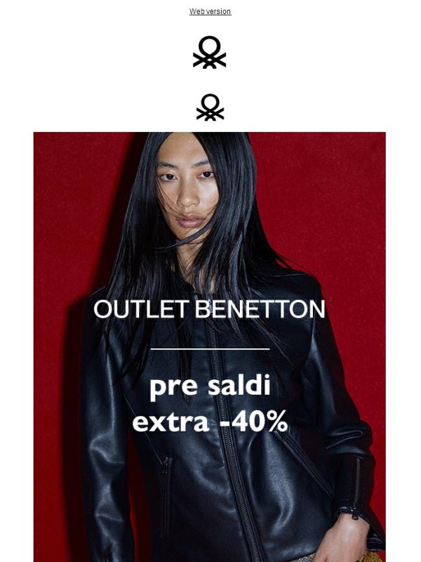 Partono i Pre Saldi: extra -40% su Outlet Benetton