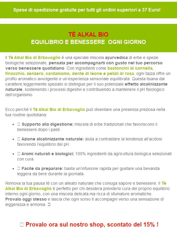 Scopri il Tè Alkal Bio di Erbavoglio: equilibrio e benessere ogni giorno 🌿