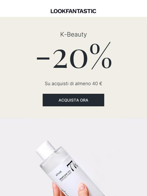 K-Beauty | 20% di sconto su acquisti di almeno 40 €