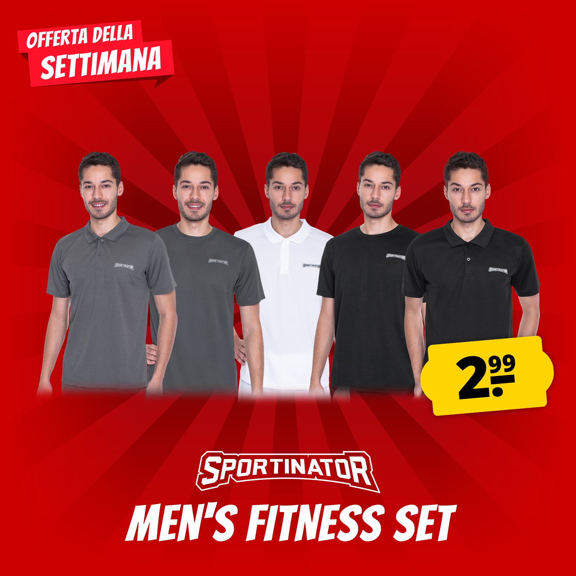 sportinator essentials uomo polo per l allenamento