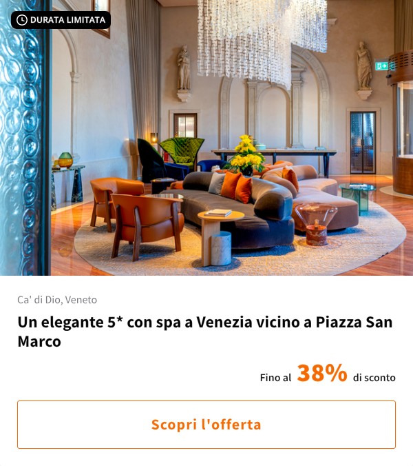 Un elegante 5* con spa a Venezia vicino a Piazza San Marco