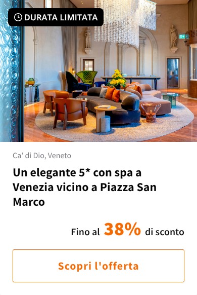 Un elegante 5* con spa a Venezia vicino a Piazza San Marco