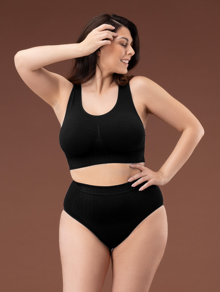 Image of TOP DONNA CONTENITIVO NERO