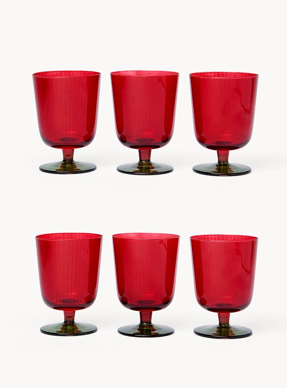 Set 6 calici bassi in vetro spruzzato