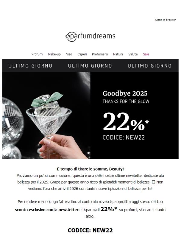 Ultima chiamata: 22% di sconto extra per te 💖
