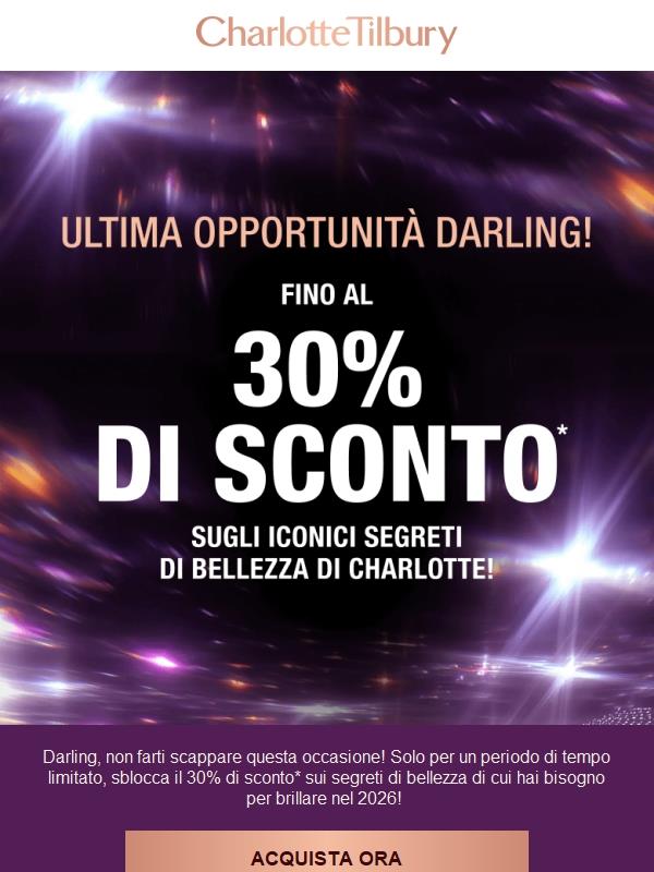 Ultima occasione! Fino al 30% di SCONTO! ⚡️✨