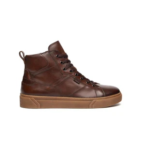 Nero Giardini Sneakers Alta Uomo in Pelle Marrone