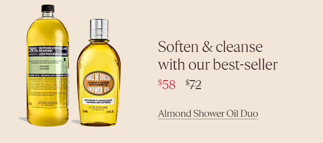 SOFTEN & CLEANSE WITH OUR BEST-SELLER | ALMOND SHOWER OIL DUO 