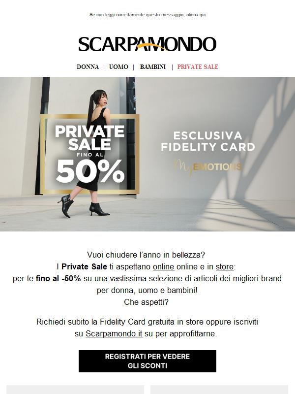 Private Sale: fino al - 50% per te! 🛍️