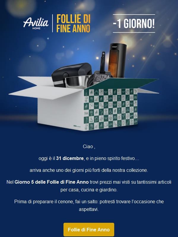 Ciao, ultimo giorno dell’anno… e offerte ancora più folli! 🎆🔥