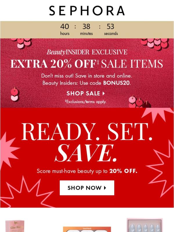 Extra 20% off ends soon 🥺