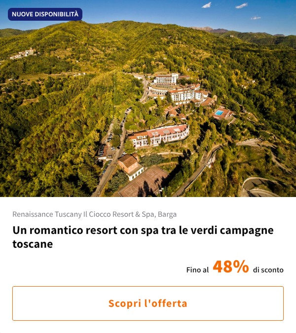Un romantico resort con spa tra le verdi campagne toscane