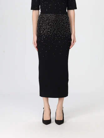 Gonna in Maglia con Strass / Nero