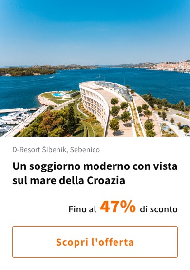 Un soggiorno moderno con vista sul mare della Croazia