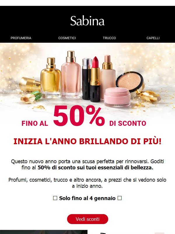 Fino al -50%. Buon Anno! 🥳