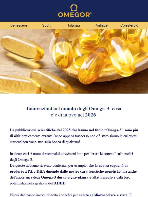 Omega-3: le novità scientifiche che guardano al 2026