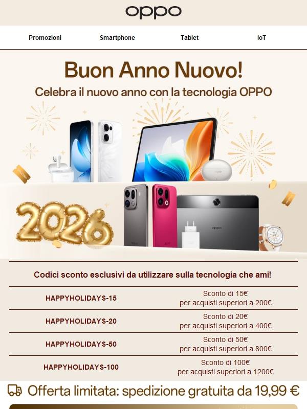 Celebra il nuovo anno con la tecnologia OPPO!