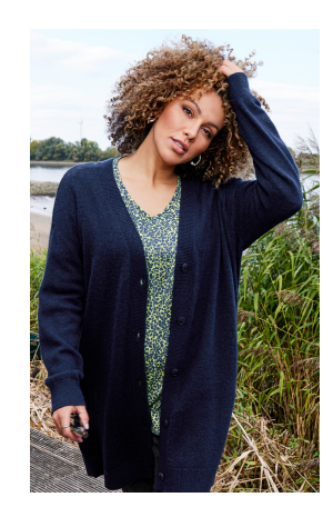 Cardigan dal taglio squadrato con scollo a V e abbottonatura