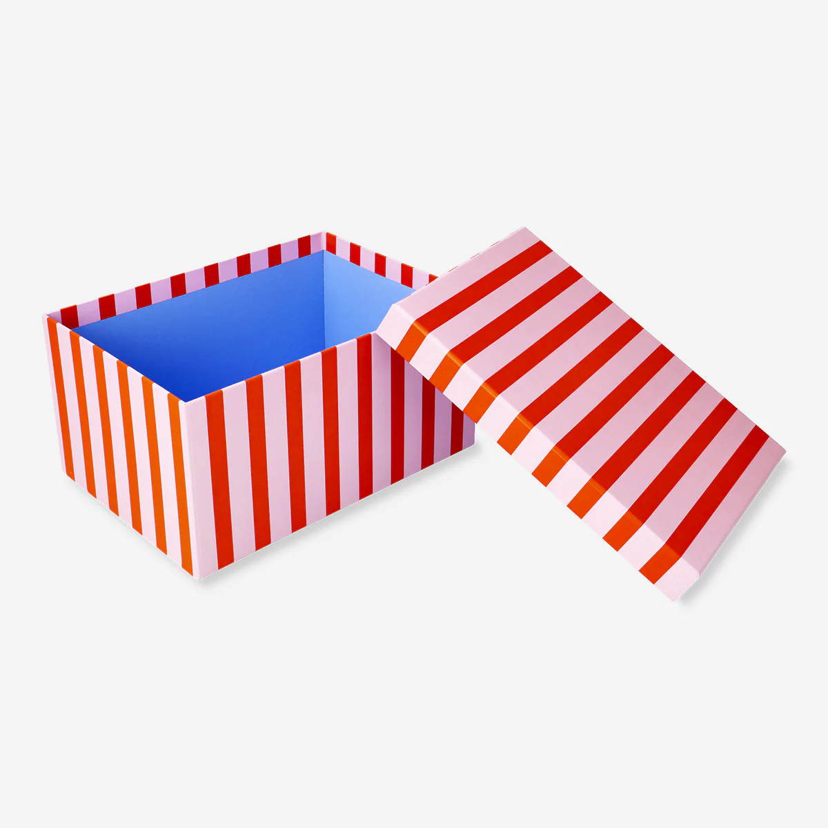 Paper storage box with pink stripes - 24 cm