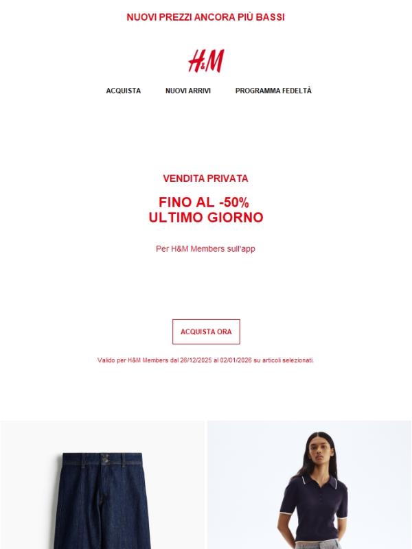 Fino al -50% per H&M Members
