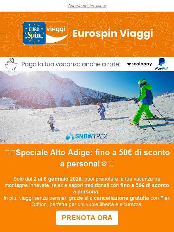 ⛷️Offerta Alto Adige: risparmia fino a 50€ a persona