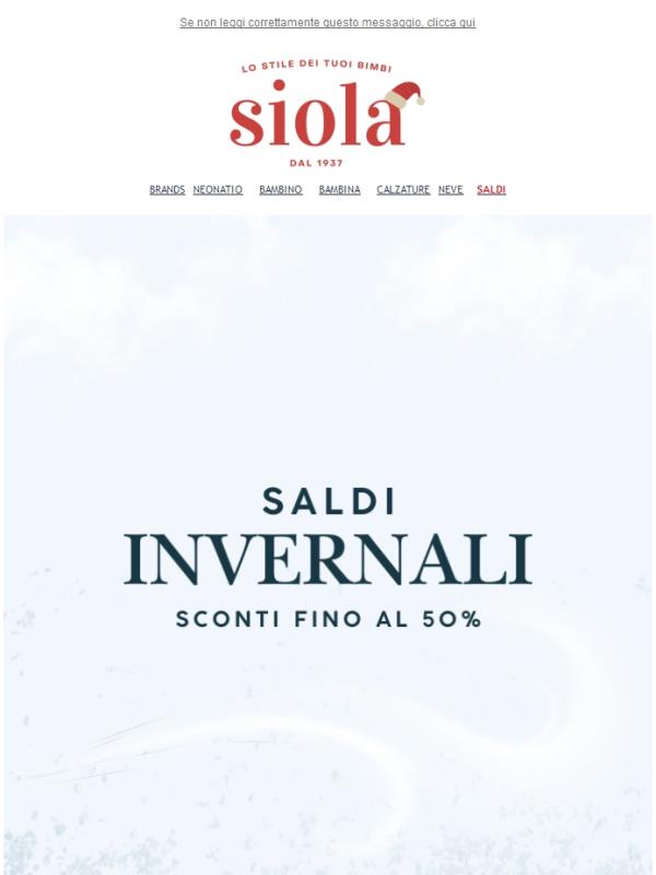 🛍️ ❄️ I SALDI invernali SIOLA sono iniziati! 🤩