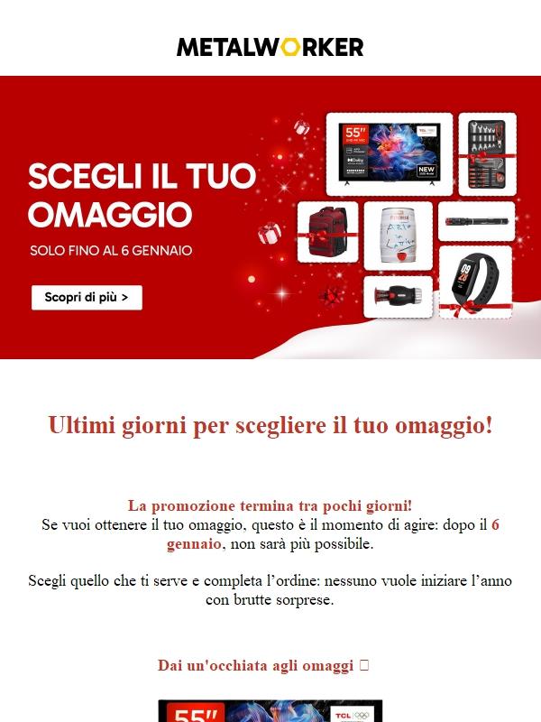 Siamo agli sgoccioli per richiedere il tuo omaggio (solo fino al 06/01!) 🎁