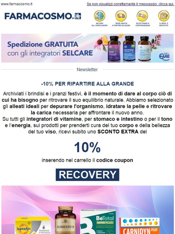 🔋 Ricarica post-feste? -10% al checkout per ripartire