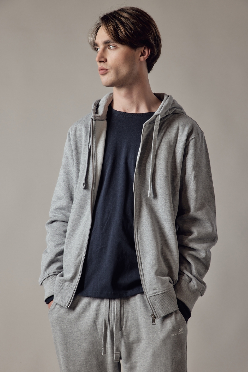 Felpa Felpata con Cappuccio e Zip