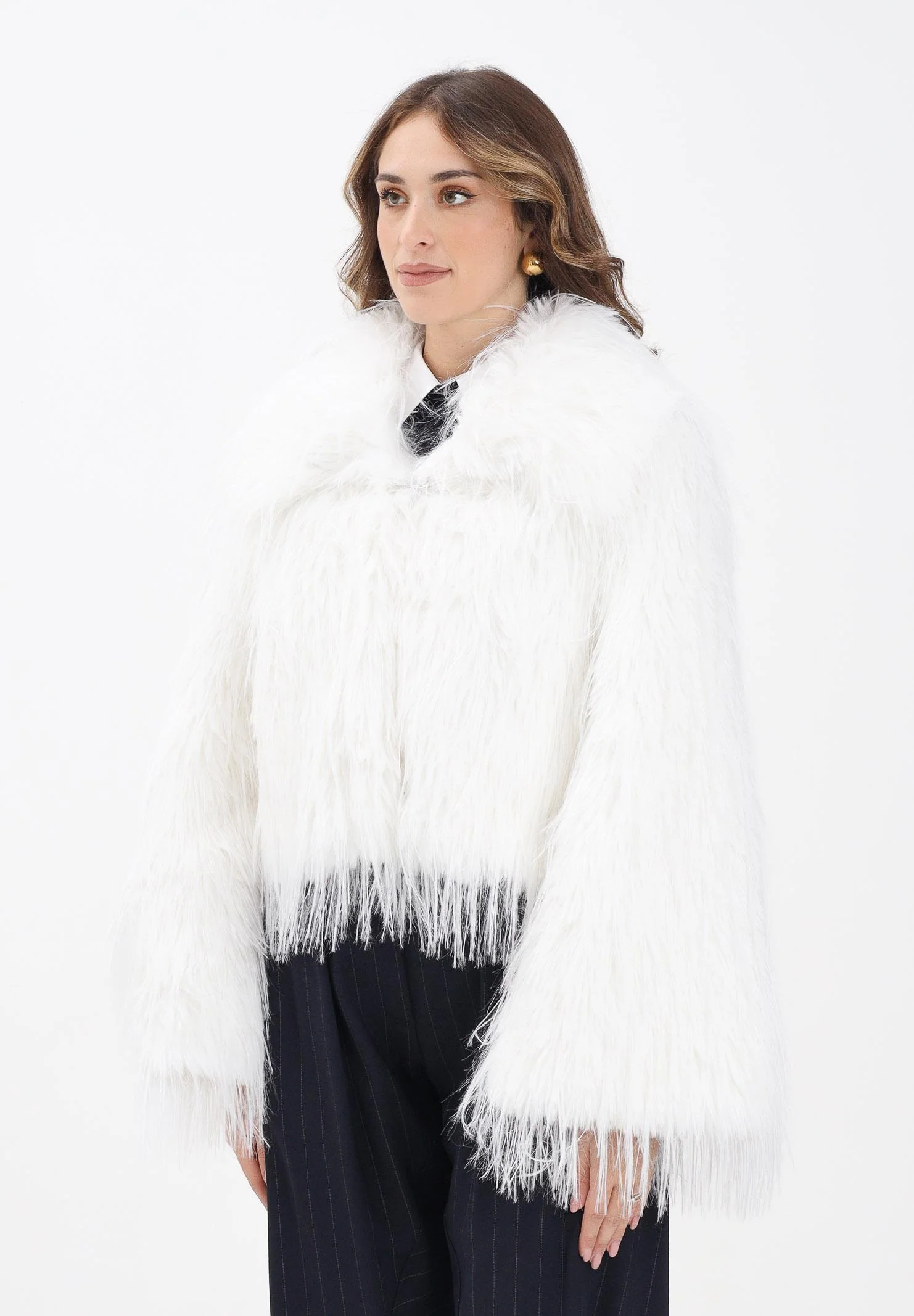 Image of PINKO Pelliccia caban bianca da donna